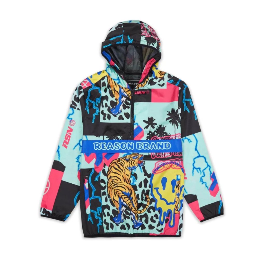 Reason Smilez Allover Print AOP Half-Zip Anorak - Picture 3 of 8